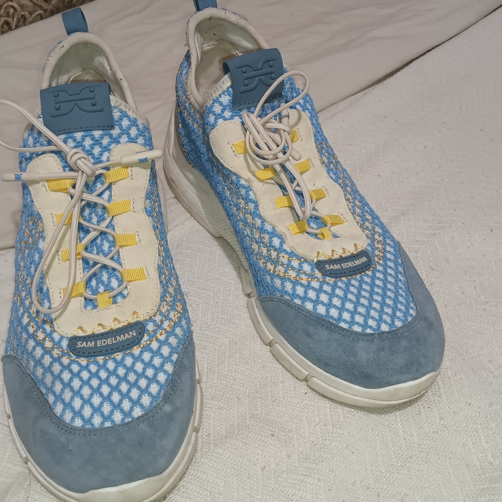 Sam Edelman Blue and Yellow Sneakers
